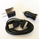 Black 3in1 USB Car Charger + AC Charger + Cable for iPhone 4 4S 3G 3GS iTouch