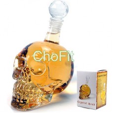Crystal Skull Head Vodka Whiskey Shot Glass Bottle Drinking Bar Decanter Decor
